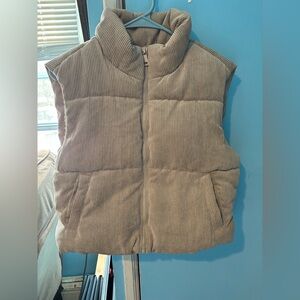 Ci Sono Tan Corduroy Padded Vest